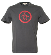 Penguin Indian Ink T-Shirt with Dark Red Logo
