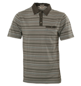 Penguin Monument Grey Stripe Polo Shirt
