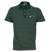 Pine Green Stripe Polo Shirt