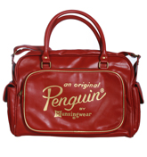 Penguin Red and Gold Holdall Bag