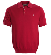 Red Knitted Polo Shirt