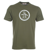 Penguin Rifle Green T-Shirt with Printed Design