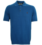Snorkel Blue Knitted Polo Shirt