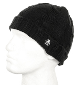 True Black Cable Beanie Hat