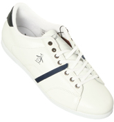 Penguin White and Dark Navy Trainer Shoes
