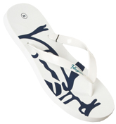 White and Navy Flip Flops
