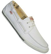 White Canvas Boat Shoes