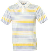 White, Orange and Blue Stripe Polo Shirt