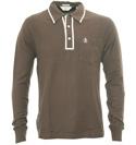 Penguin Wood Brown Long Sleeve Pique Polo Shirt