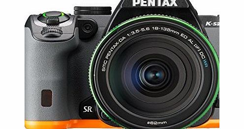 Pentax 18 - 135 mm K-S2 Digital SLR Camera with Lens - Black and Orange