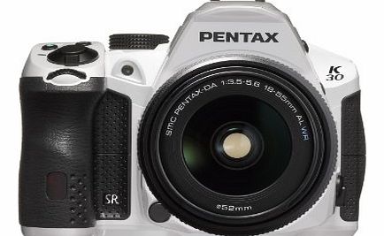 Pentax K-30 DSLR Camera with 18-55mm WR Lens Kit - White (16MP, CMOS APSC Sensor) 3 inch LCD