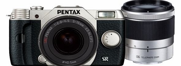 Pentax  digital SLR camera Q10 double zoom Kit silver Q10 WZOOMKIT SILVER