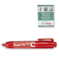 pentel NX60 Permanent Marker Chisel Tip Red Ref