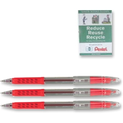 pentel Superb Grip Ball Pen 1.0mm Tip Red Ref