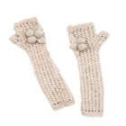 People Tree Long Berry Fingerless Gloves - Natural