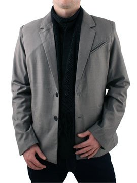 Light Grey Twill Blazer Jacket