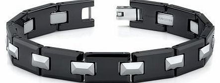 Peora Tungsten and Ceramic Link Bracelet for Men