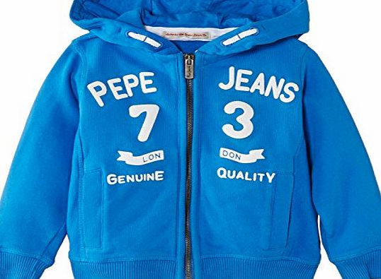 Pepe Jeans Boys Scott Hooded Hoodie, Electric Blue, 10 Years (Manufacturer Size:X-Small)