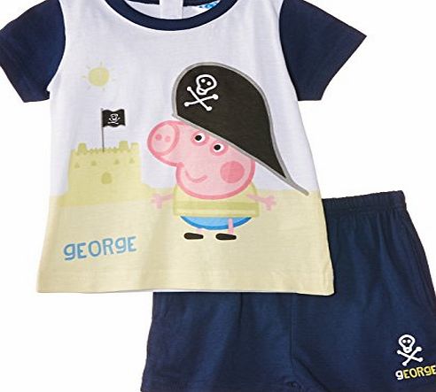 Baby Boys Pirate George Short Sleeve Clothing Set, Aquarius Blue/Optic White, 12 Months