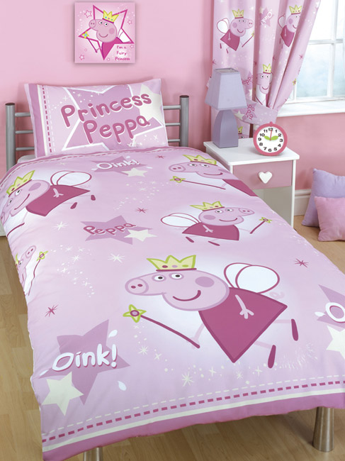 Peppa Pig Duvet Cover and Pillowcase Stars Design Kids Bedding - GREAT LOW PRICE