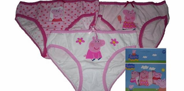 Peppa Pig Girls 3 Pack PEPPA PIG Pants Briefs Underwear - 3 Sizes Available (6 - 8 Years)