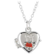Pig Sterling Silver Heart Locket
