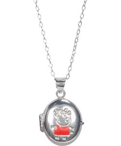 Peppa Pig Sterling Silver Oval Locket Pendant