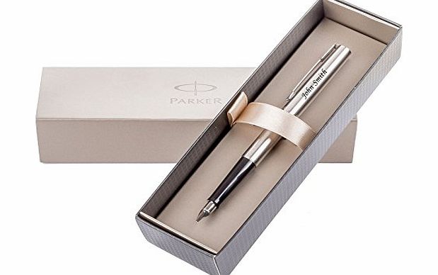 Perfect Gift Shop Personalised Gifts - Laser Engraved FOUNTAIN PEN PARKER JOTTER, Ideal Anniversary, Christmas, Wedding, Birthday or Gift Idea, Gifts for men, Gifts for woman - SILVER