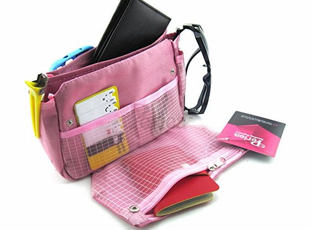 Periea Make-up/Cosmetic Organiser, Insert, Liner 9 Pockets - Pink - Ruby
