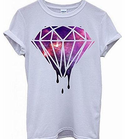 Perky Fashion Dripping Diamond Galaxy Cool Funny Hipster Swag White Men Women Unisex Top T-Shirt -Medium