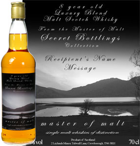 personalised 8 Year Old Luxury Blend Whisky Silhouette