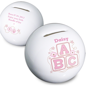 Personalised ABC Baby Money Box