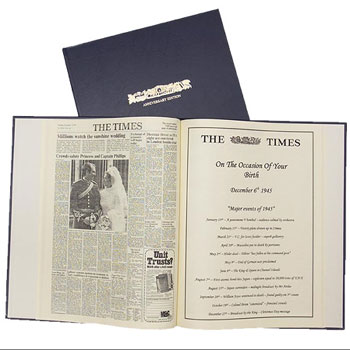 personalised Anniversary Commemorative Book featuring The Daily Mirror newspapers