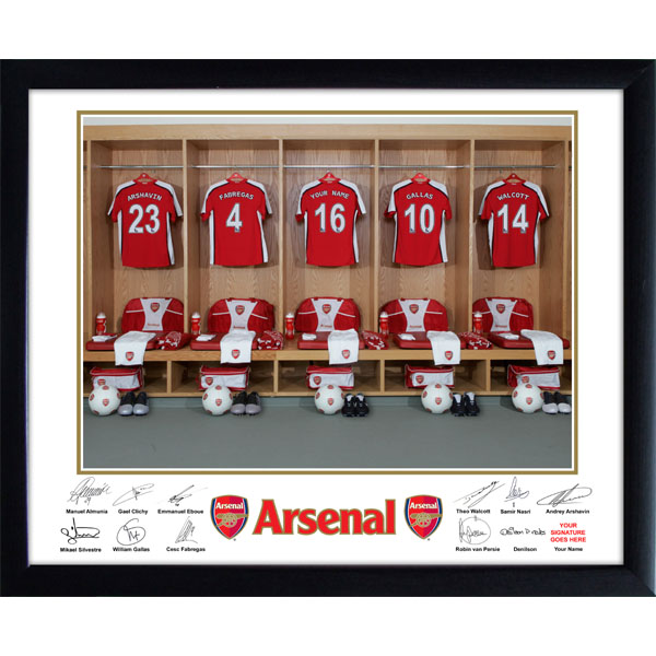 Personalised Arsenal Dressing Room Framed Photo
