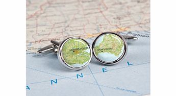 Personalised Atlas Style Map Cufflinks
