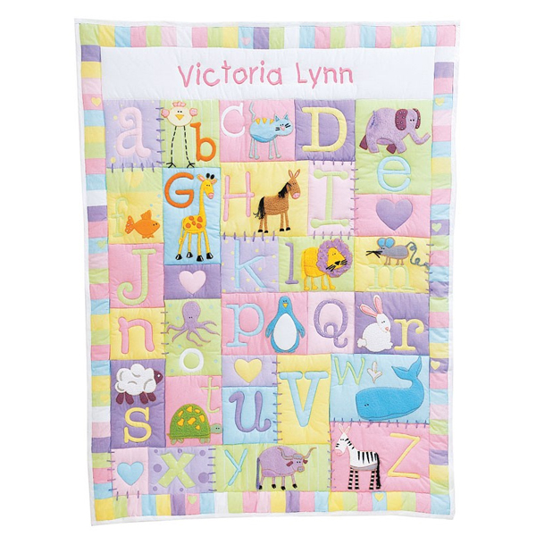 Baby Alphabet Quilt - Pastel Colours