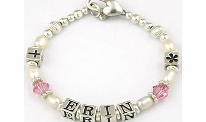 Personalised Baby Christening Bracelet Erin Design
