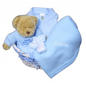 Personalised Baby Gift Basket (Blue)