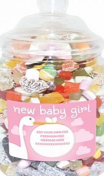 Personalised Baby Girl Large Sweet Jar