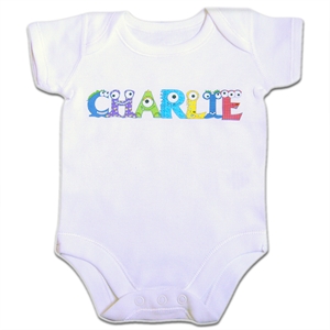 Personalised Baby Grows - Monster Name