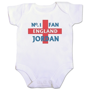 Personalised Baby Grows - No.1 England Fan
