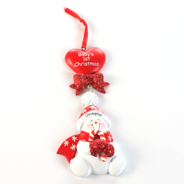 Personalised Babys 1st Christmas Red Heart