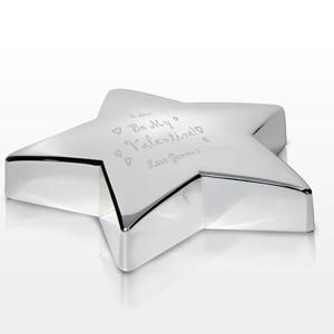 Personalised Be My Valentine Star Paperweight
