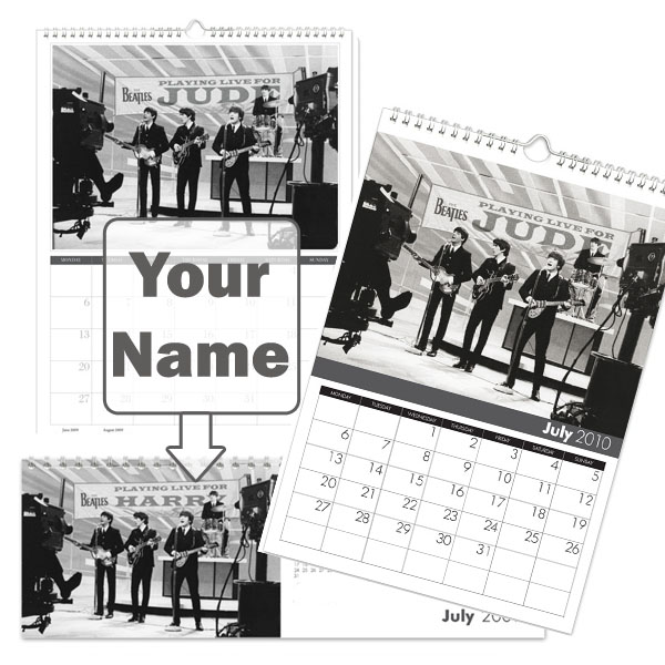 personalised Beatles Calendar A3