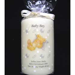Personalised Birth Candle Blue