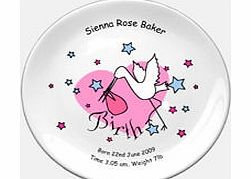 Personalised Birth Plate - Pink