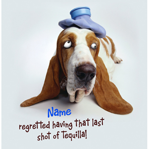 personalised Birthday Card - Hungover Dog