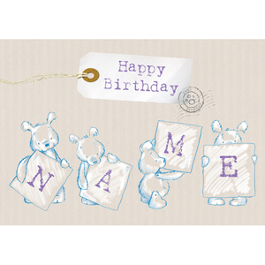 personalised Birthday Card - Teddy Bear Birthday