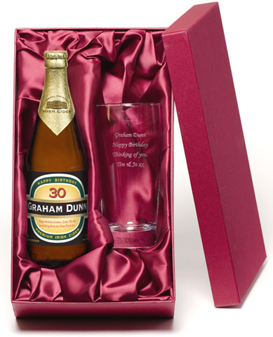 Personalised Birthday Cider and Glass Gift Set