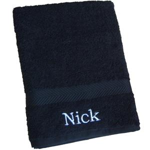 Personalised Black Bath Towel